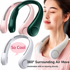 Portable Rechargeable Neck Fan – Hands Free Bladeless Cooling Fan for Summer