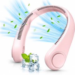 Portable Rechargeable Neck Fan – Hands Free Bladeless Cooling Fan for Summer